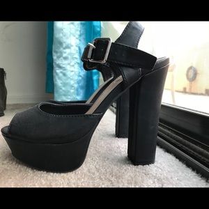 Black Bongo chunky heels